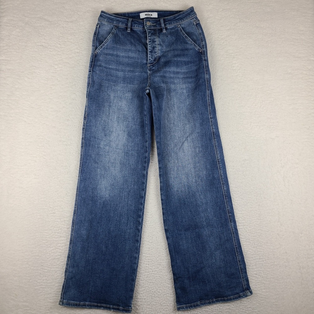 MICA Los Angeles Jeans Womens 27x32 Blue High Rise Wide Leg Button Fly MTT-W3311